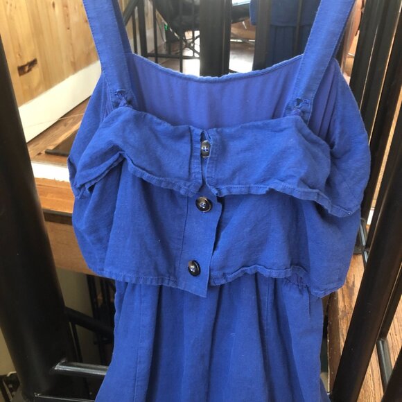 Sezane Isabella Linen Dress in Blue, Size 34 - Picture 3 of 4